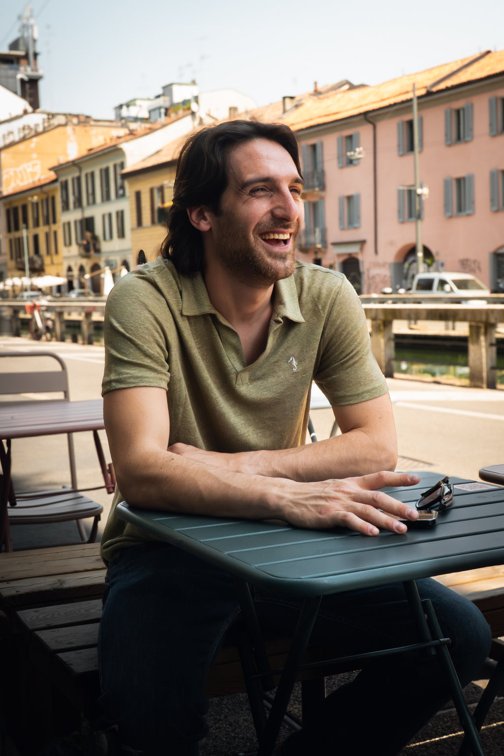 EXPLORER LINEN POLO OLIVE