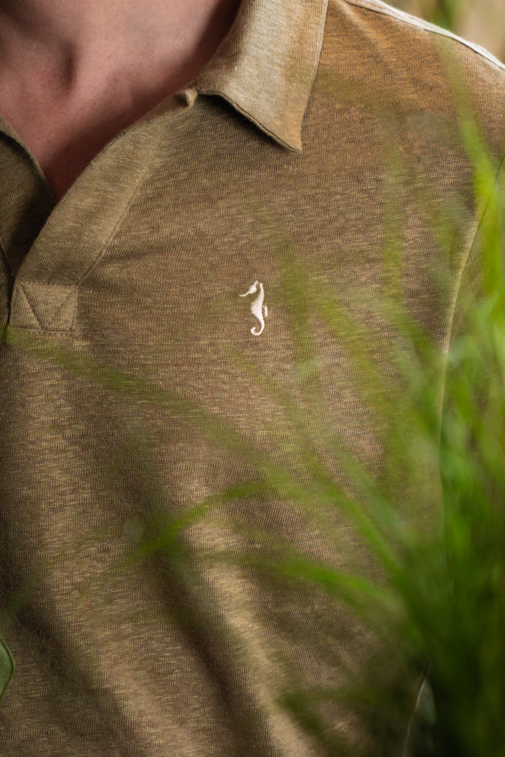 EXPLORER LINEN POLO OLIVE