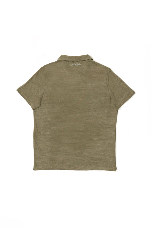 EXPLORER LINEN POLO OLIVE