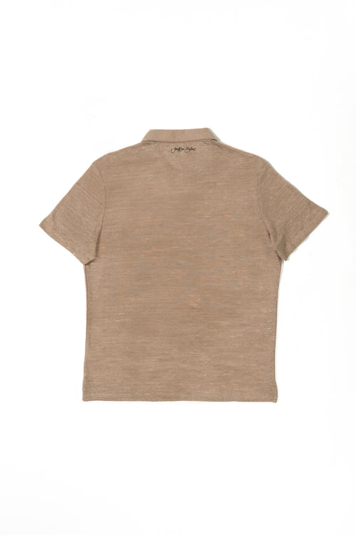 EXPLORER LINEN POLO SAND